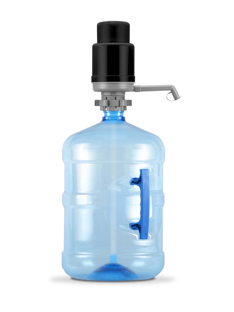 Brio-PU100 Universal Manual Drinking Water Pump - Fits Most 5-6 Gallon Water Bottles Including Glass (Grey/Black) - Image 1